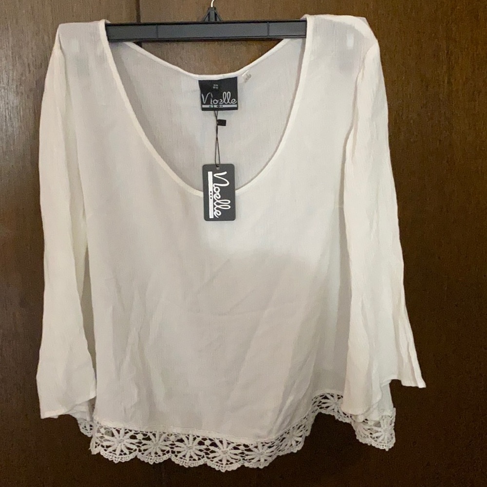 Bell sleeved Noelle w/knit trim